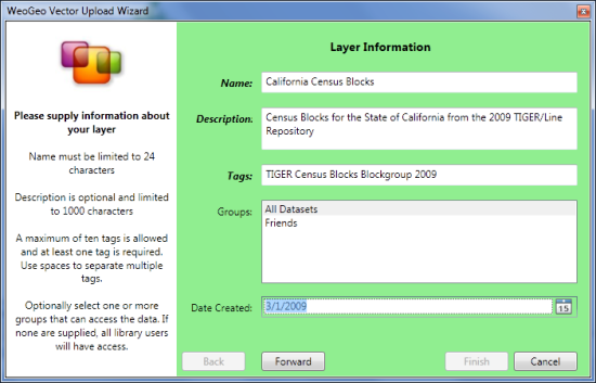 WeoGeo Tools for ArcGIS Upload